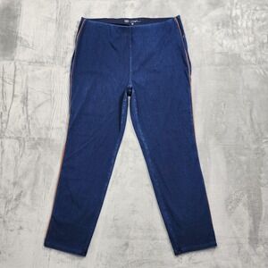 DG2 Jeans Womens 20W Blue Brown Superstretch Knit Denim Side Stripe Jegging